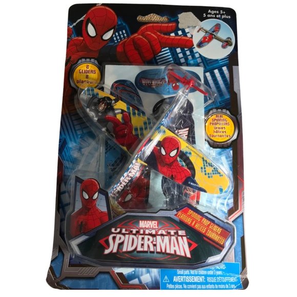 MARVEL SPIDER-MAN 2 PAC PLANE GLIDER SET FOR INDOOR OR OUTDOOR FUN SPINNING PROP - Picture 2 of 4